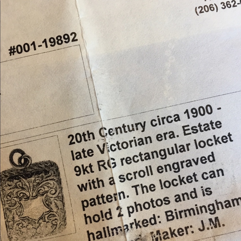 1900 Victorian Rose Gold Locket JM England - Picture 8 of 10